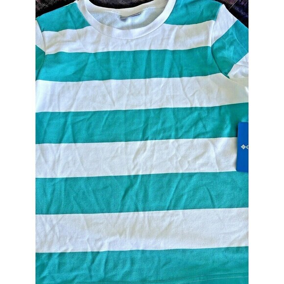 Columbia Women’s Sweatshirt & Shorts Lounge set 2 pieces aqua green/white XL - Picture 4 of 12